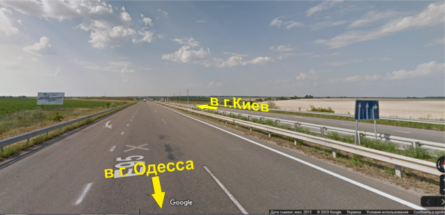 Щит 6x3,  автодорога Одесса-Киев, р-н Любашовского клеверного моста, по движен. на Киев